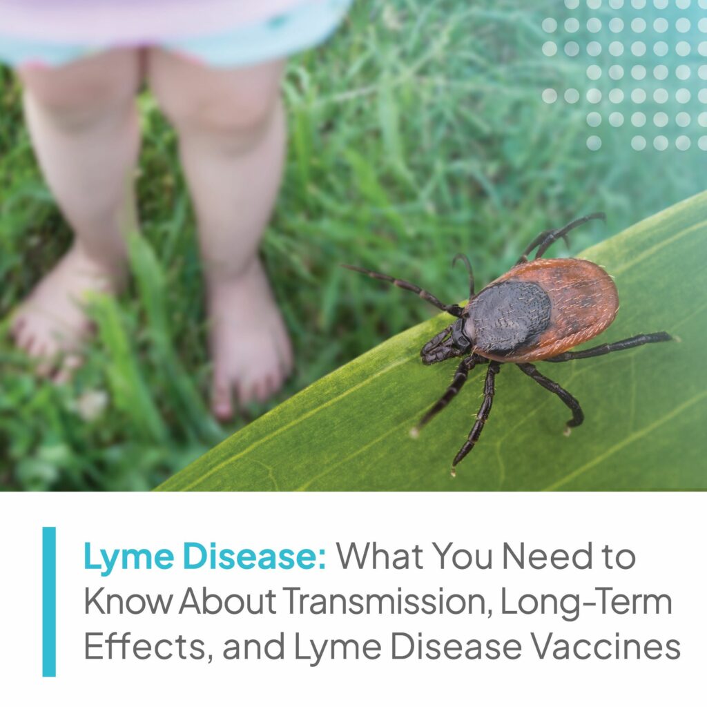 Lyme Disease Vaccine History and Progress. Text over image reads "Lyme Disease: What You Need to Know About Transmission, Long-Term Effects, and Lyme Disease Vaccines"